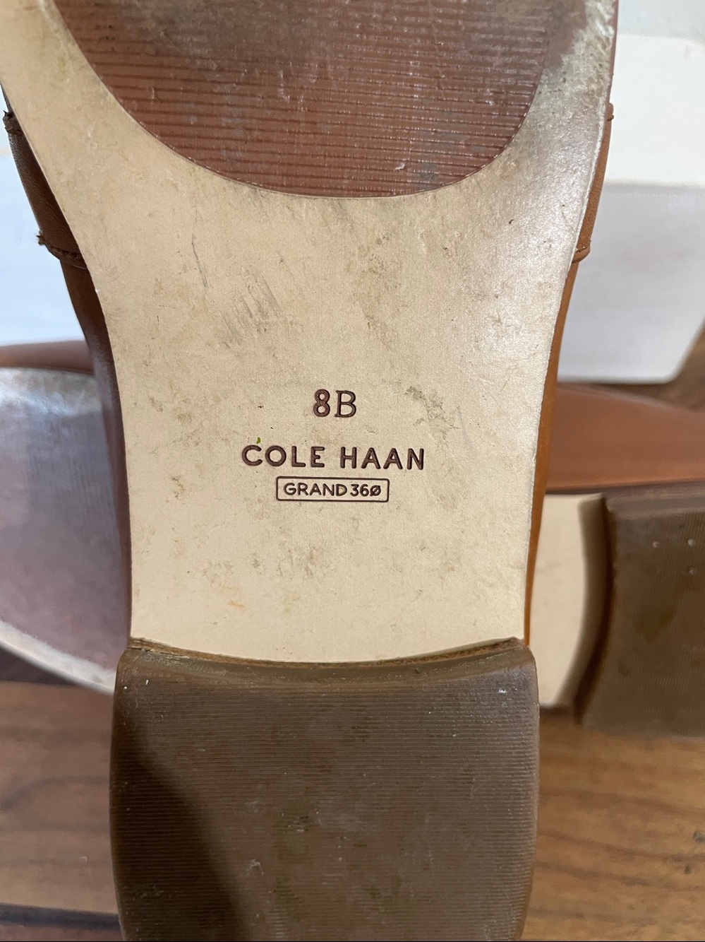 Leather Horsebit Loafers Cognac Brown Slip On Equestrian 8B Timeless Cole Hann - Picture 8 of 10